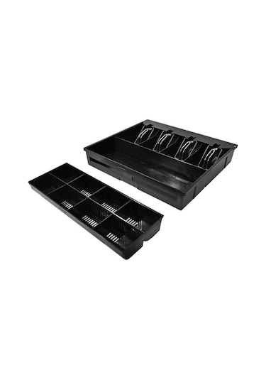 Metal Siyah Para Çekmecesi 4 Banknot 8 Bozuk Para Haznesi 41 X 41