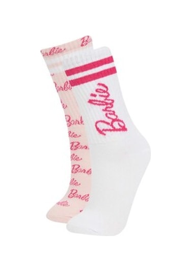 Defacto Kız Çocuk Barbie 2li Pamuklu Uzun Çorap D1728a8nskr1 Çok Renkli