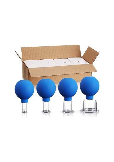 Teltree Yüz Ve Vücut İçin Vakumlu Cam Kupalar - 4 Farklı Boyutta Kırışıklık Ve Şişlik Giderici Masaj Seti Çok Renkli