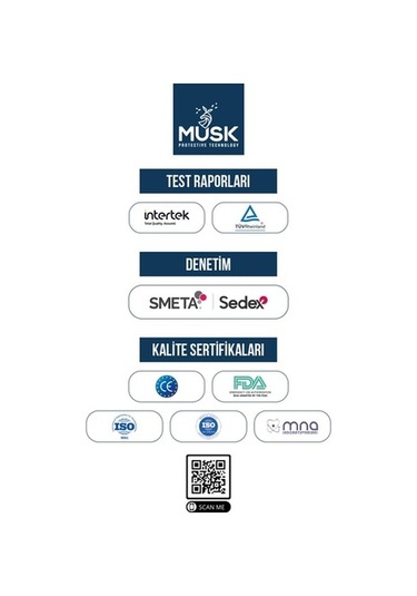 Musk Ffp2 Maske 50 Adett ( Gri,Siyah,Beyaz,Lacivert,Pembe)