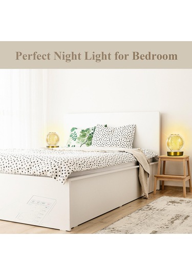 Neoglint Kristal Metal Başucu Lambası Akülü Masa Lambası Dokunmatik Kontrol Masa Lambası 3 Açık Renk