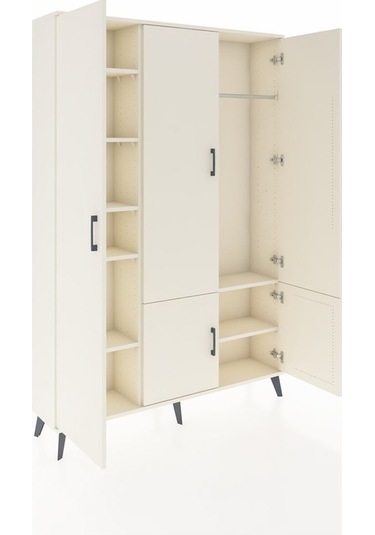 Arges Dolap 7 Raflı 5 Kapaklı Tek Askılı 132x30x195 Aytaşı-ay... Aytaşı