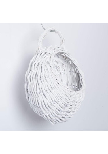 Suntek Magideal Hasır Asılı Çiçek Sepeti Duvar Ekici Çim Yard Beyaz