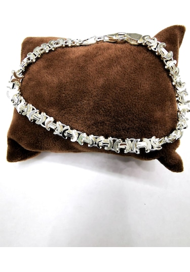 Omar Silver Erkek Euro 6 Mm Beyaz Gümüş Bileklik