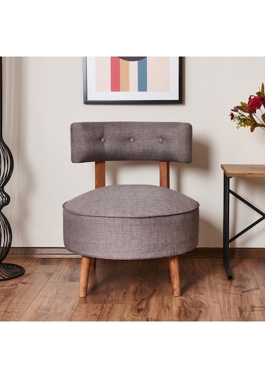 Just Home Yuvarlak Berjer - Gri - 71x64x64 Cm Gri