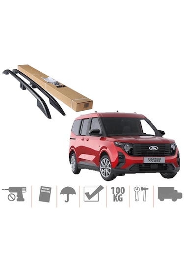 Ford Courier Üst Port Bagaj Tavan Çıtası 2024 Sonrası Siyah