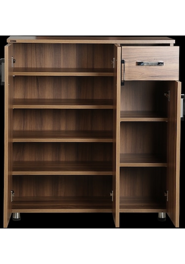 Ayakkabılık Çok Amaç Model Parlak Ceviz Hard Suntalem Demonte 5raf El Yapım Ahşap