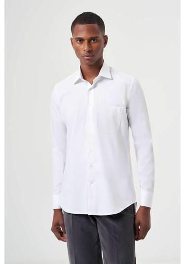 Bisse Erkek Regular Fit Klasik Gömlek Beyaz Gm23k232033 D01 Beyaz