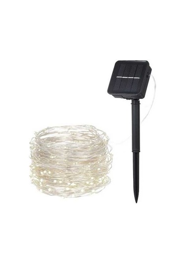Novahub 20 Metre 200 Led Güneş Enerjili Bahçe Işıkları - 8 Modlu Beyaz Işık Beyaz
