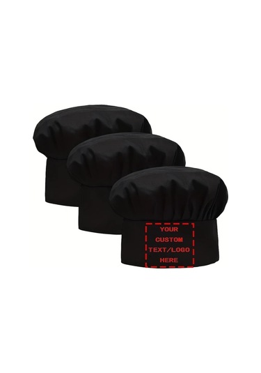 Fochsia 6lı Kırmızı Şef Şapkası Seti - Ayarlanabilir Esnek Tokalı Nefes Alabilir Yıkanabilir Kırmızı Şef Şapkası - Altılı Paket