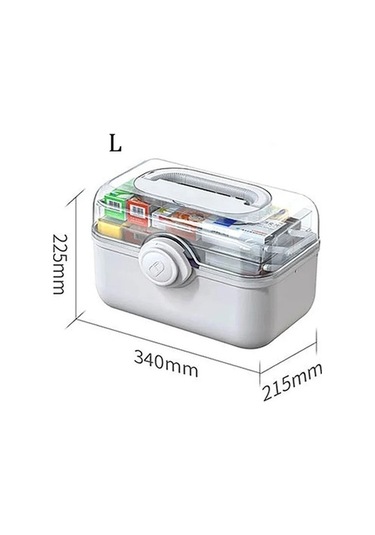 Bosphorusboutique02 White 3 Kat Büyük Kapasiteli İlk Yardım Çantası, Beyaz, Aile İçin, Dayanıklı, Neme Dayanıklı Beyaz