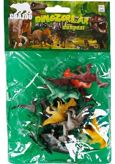 Crazoo Dinozorların Dünyası Poşetli Hayvan Oyun Seti 07051 Turunc