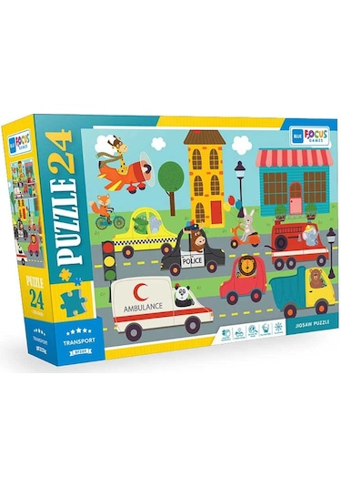 Blue Focus Transport Taşıtlar 24 Parça Puzzle Bf309
