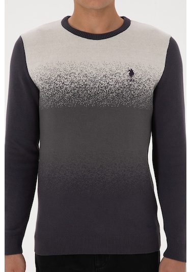 U.S. Polo Assn. Erkek Regular Fit Bisiklet Yaka Antrasit Kazak 50314985-VR006 U.S. Polo Assn. Erkek Regular Fit Bisiklet Yaka Antrasit Kazak 50314985-VR006