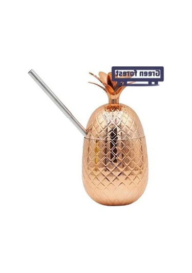 Createtech Yeşil Orman Ananas Bardak, Pratik Kupalar, Mutfak Araçları 07 Beyaz