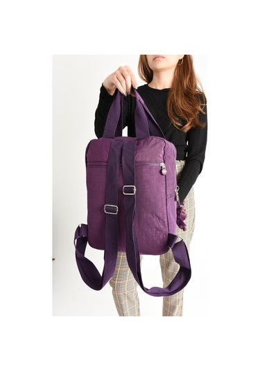İki Fonksiyonlu Sırt Ve El Çantası Ultra Hafif Mor Model:571-5h - Mor