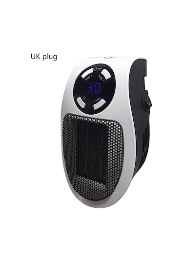 Yunboo 500w Ptc Seramik Mini Isıtıcı, 1-12 Saat Zamanlayıcı, 2 Hız Ayarı, 15-32 C, Otomatik Kapatma, Uzaktan Kumanda, İngiliz Şarj, Ev/ofis Kullanıma Uygun