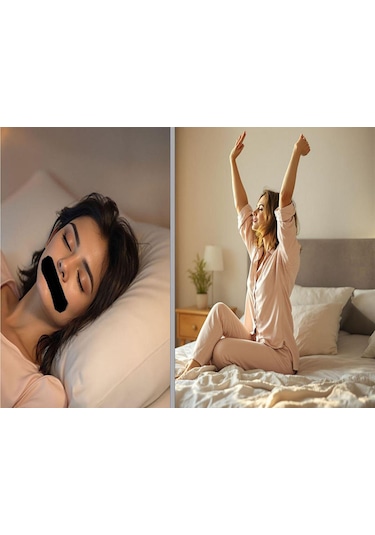 Ağız Bandı Horlama Önleyici - 10 Adet, Siyah Renk Pamuk Kumaş,