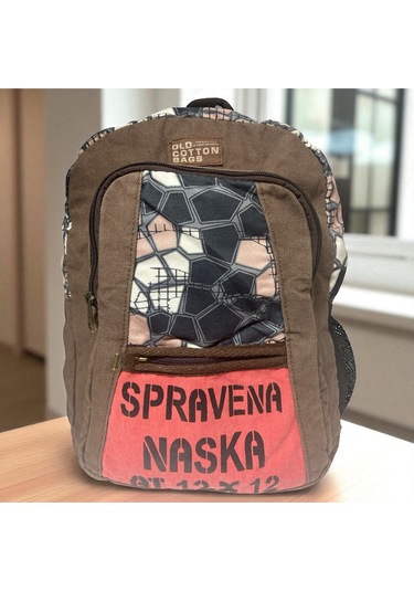 Kaliteli Renkli Vintage Salaş Disayn Günlük Sırt Gezi Okul Seyahat Çantası 28 Cm X 37 Cm Kahverengi