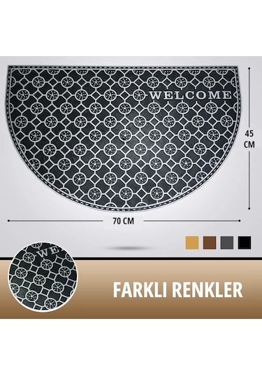 Myfloor Gri Welcome Yazılı Toz Ve Çamur Sıyırıcı Kauçuk Kapı Önü Paspası