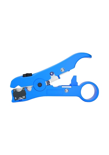 Tenfowee Mavi Çok Amaçlı Kablo Soyucu: Rg-59/rg-6/rg-7/rg-11 Koaksiyel, Dairesel, Düz Ve Çiftli Kablolar İçin Sk5 Çelik Bıçaklı El Aleti