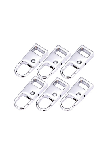 Suntek 6 Adet Metal Ayrılabilir Fermuar Etiketleri Giyim Gümüş S Için Tamir Çekme Sekmeleri