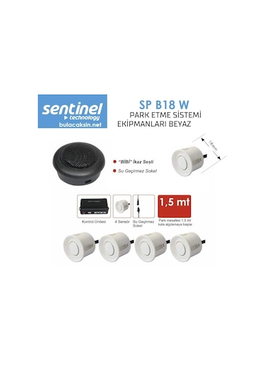 Sentinel Park Sensörü Ses İkazlı 18mm Beyaz