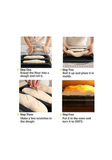 4 Paket Fransız Somun Kalıbı Silikon Gıda Pişirme Araçları Çok Renkli