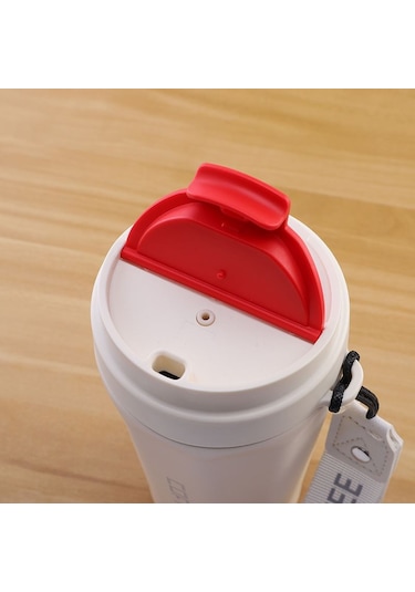 Komple 304 L Çelik Beyaz  410 ml Kahve El Termos Mug cin398by