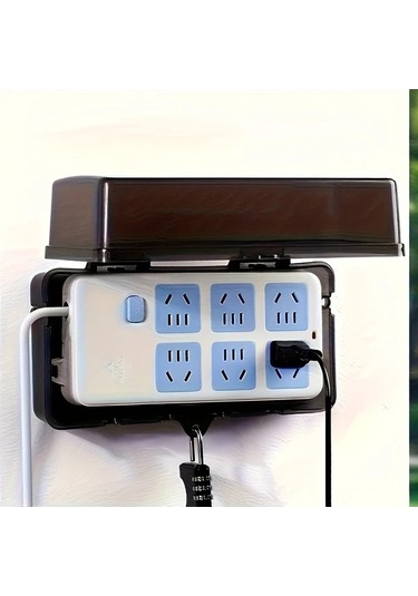 Fastbuy Dream011 Siyah Açık Su Geçirmez Güç Şeridi Kapağı - Hava Koşulları İçin Dayanıklı Şarj Cihazı Koruyucu Montaj Braket