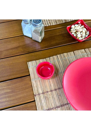 Alezy 529 Göreme Melamin Termostar Yuvarlak Sosluk 6 Cm Kırmızı