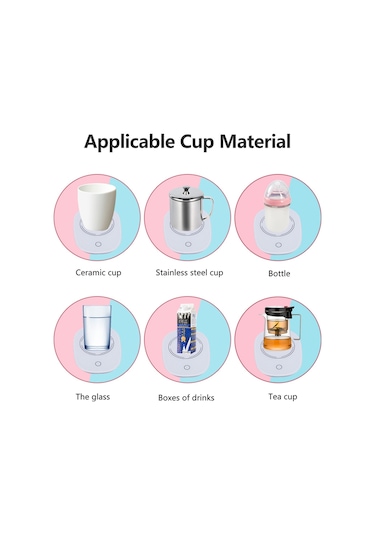 Geeksen 55 C Akıllı Isıtıcı Bardak Altlığı - Yerel 220v Şarj, Kütle Sensörü, Tek Tuş Açma-kapama, Tüm Bardak Malzemeleri İçin Beyaz Oval