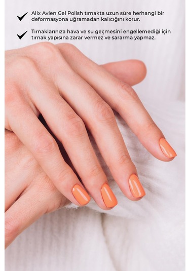 Alix Avien Turuncu Yavruağzı Kalıcı Oje 103-yoğun Renk Veren Jel Oje 12 Ml-nail Uv Gel Polish 103