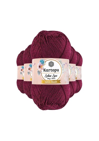 5 Adet Lotus Lux Bikini Büstiyer Bluz Simli Örgü İpi K747 Vişne