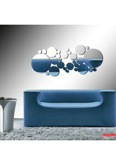 Geekyou 30'lu Silver Akrilik Yuvarlak Ayna Duvar Sticker Seti - Dıy Ev Dekorasyonu, Hafif, Kolay Kurulum, Çocuk Odası/yatak Odası/banyo Uygun Gümüş