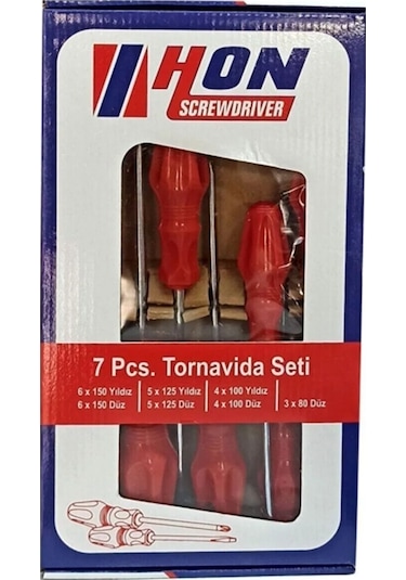 Hon Tornavida 7 Parça Tornavida SetiFarklı Boyutlarda
