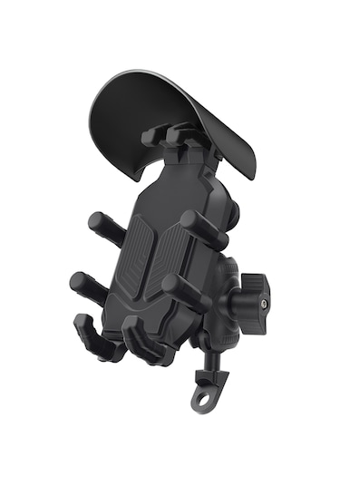 Tenfowee Motorsiklet İçin Cnc Aynalı Ayarlanabilir 8 Kollu Telefon Tutucu - Çalınma Önleyici Ve Titreşim Azaltıcı Siyah