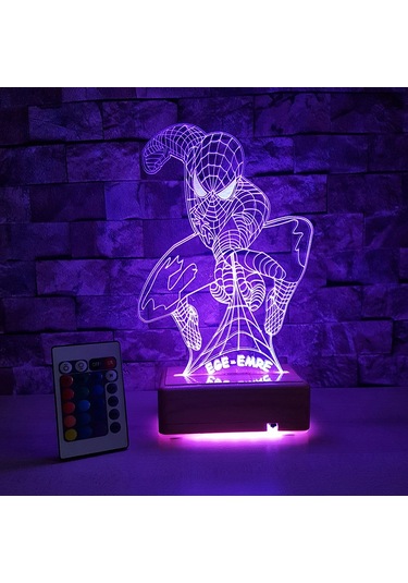 Doğum Günü Hediyesi Isimli Gece Lambası Örümcekadam Lamba