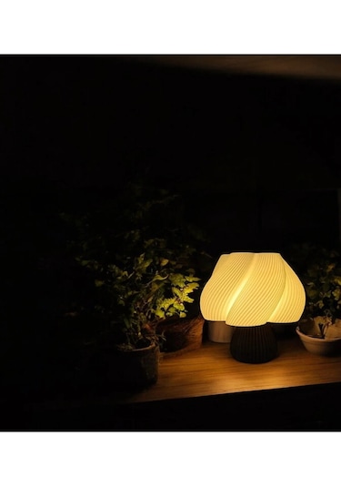 Vintage Gece Masa Lambası , Bohem Ev Dekorasyon , Dekoratif Abajur - Siyah Krem Çok Renkli