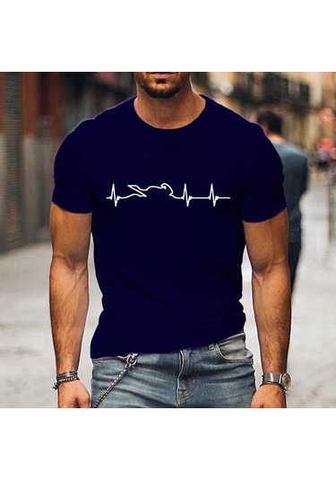 Snapbuy Erkekler İçin Dağ Motosiklet Kalp Atışı Tshirt - Komik Açık Macera T-shirt Kısa Kollu Gömlekordu Yeşil Ordu Yeşil