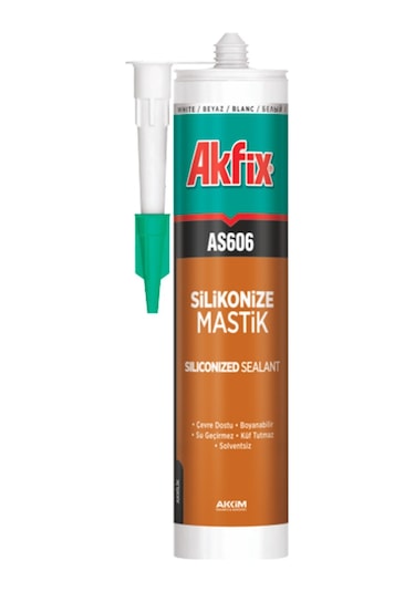 Akfix AS606 Silikonize Mastik 500 Gr Beyaz