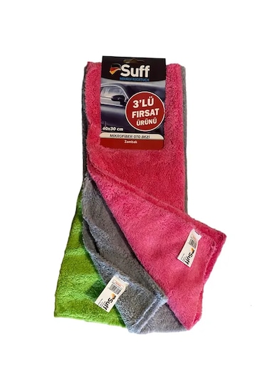 Suff 3'lü Fırsat Mikrofiber Kurulama Bezi Orkide 40x30 Cm A07-