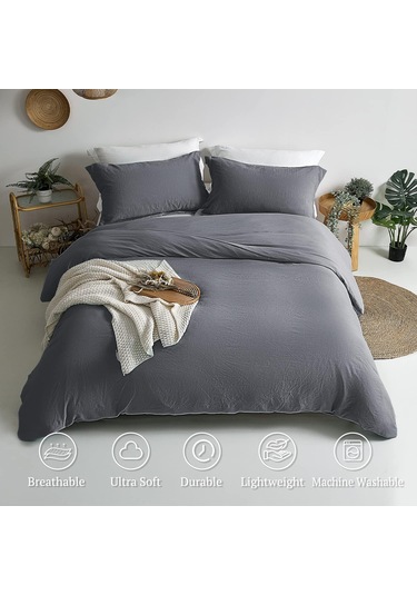 Pamuklu Tek Kişilik Nevresim Takımı Çarşaflı Runforce Düz Renk