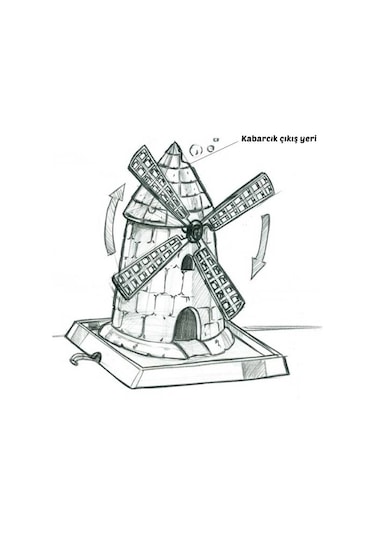 Dönen Yel Değirmeni Hareketli Akvaryum Dekoru 7x7x8cm