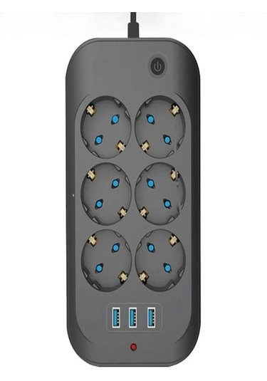 Ftr11 3xusb 6xsoket Termal Akım Korumalı 2 Metre Uzatma Kablolu A