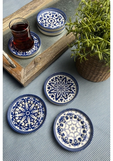Tabak Evi Stoneware Mozaik Blue Sefa 6 Lı Çay Tabağı 10cm Çok Renkli