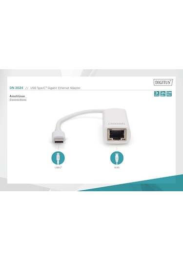 Digitus Dn-3024 Usb Type-c Gigabit Ethernet Adaptörü