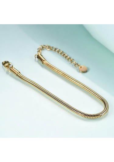 Yılan Zincirli Bileklik Trendy Titanyum Çelik 3mm All-match Basit Bileklik Altın