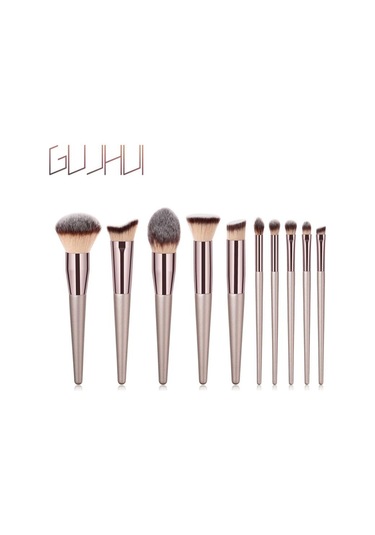 Yifomall Gujhui Profesyonel Makyal Fırçası Seti: Çok Amaçlı Fondöten, Allık, Kaş Ve Toz Fırçası Dahil 10 Parça Cilt Dostu Kozmetik Araçları