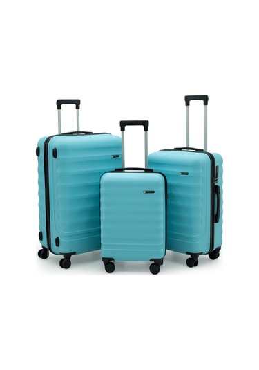 Babil Üçlü Lüx Abs Valiz Seti Mavi
